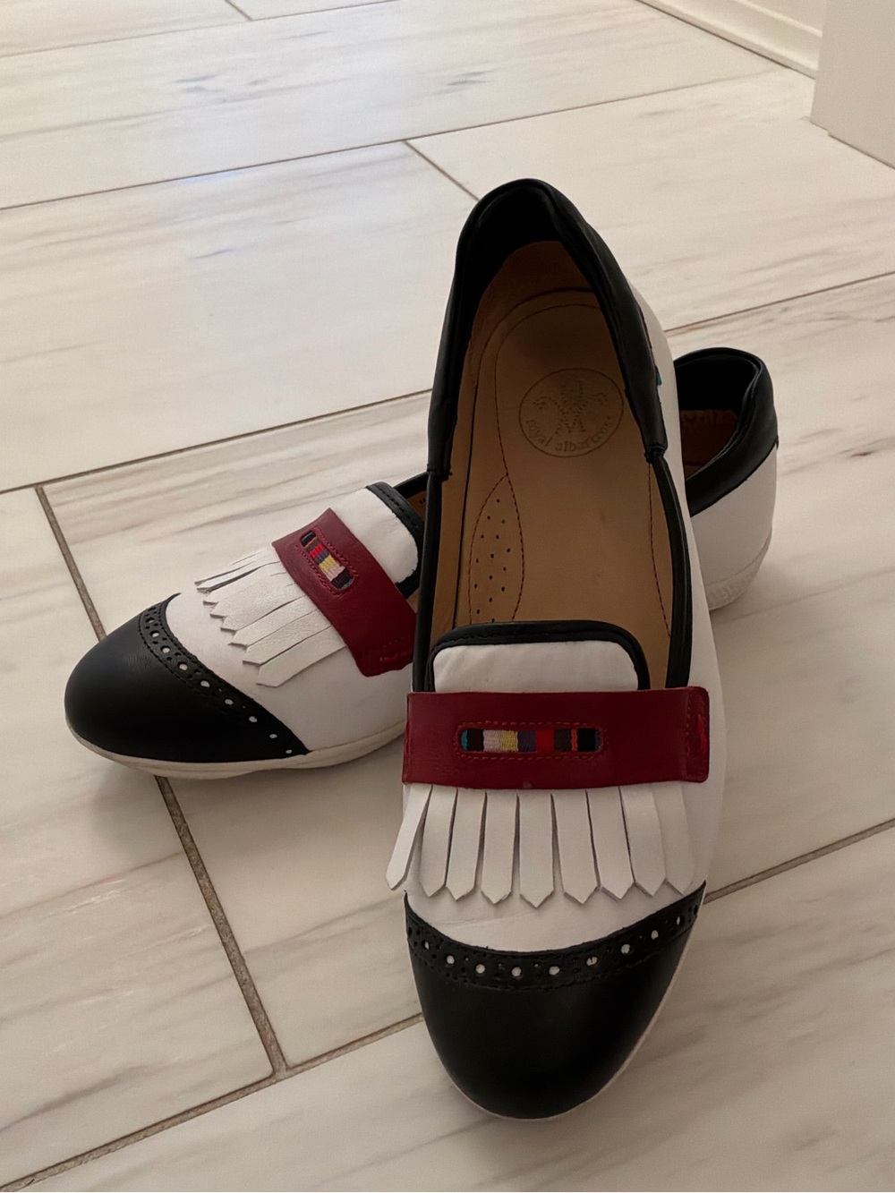 Royal Albartross Chelsea Leather Kiltie Golf Loafers Size 8